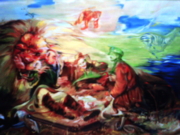 И. Шишов "Басни охотников" 2003 Холст, масло 100х150